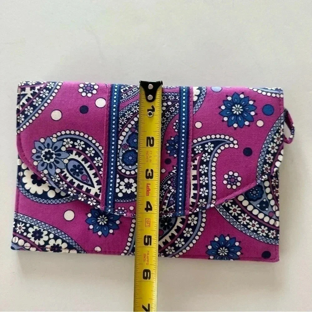 Vera Bradley Boysenberry Travel‎ Envelope Purple Floral Paisley Colorful - Picture 7 of 9